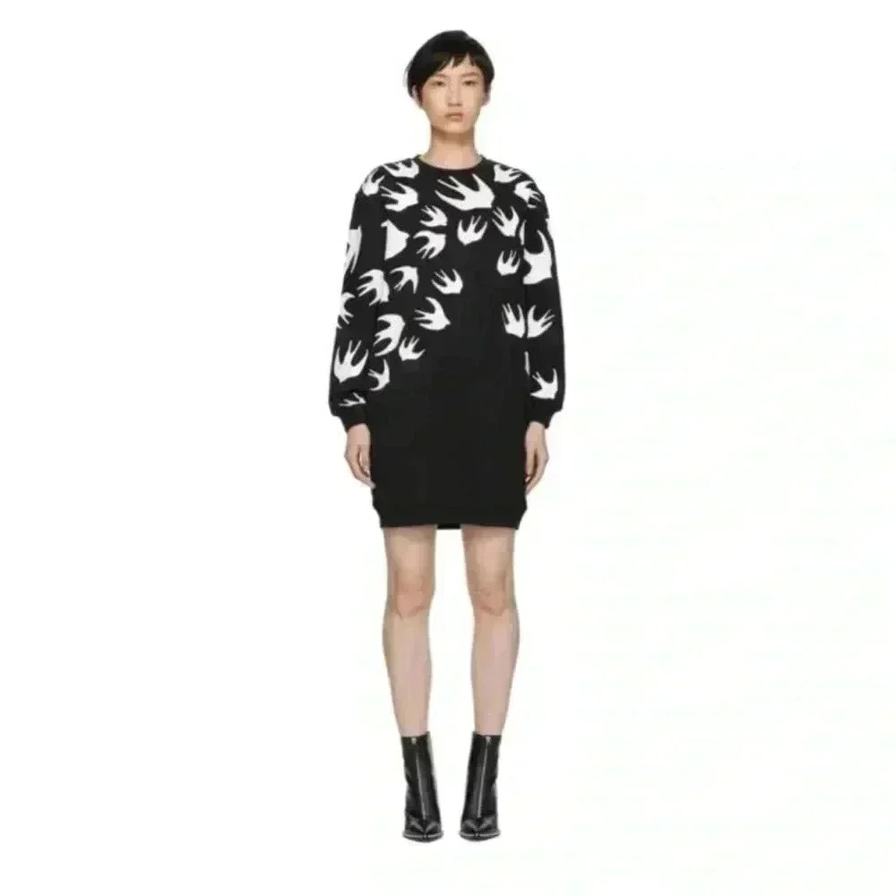 MCQ Alexander McQueen Swallow Sweatshirt Dress Small